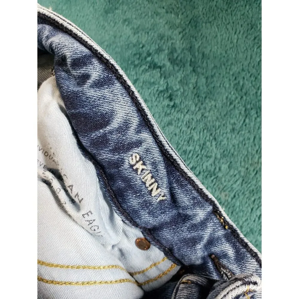 American Eagle Jeans Size 28x32 Mens Blue Pants Stretch Denim Mid Rise Skinny